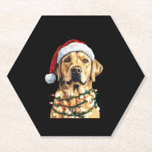 Labrador Retriever Dogs Tree Christmas Sweater Xma Paper Coaster