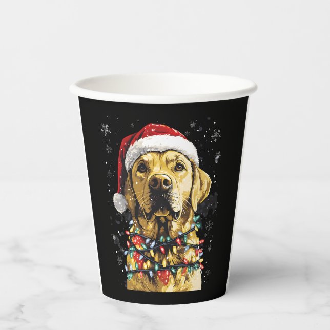 Labrador Retriever Dogs Tree Christmas Sweater Xma Paper Cups (Front)