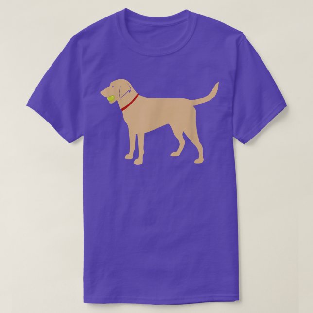 Labrador Retriever Fetch, Yellow Lab Play Ball  T-Shirt (Design Front)