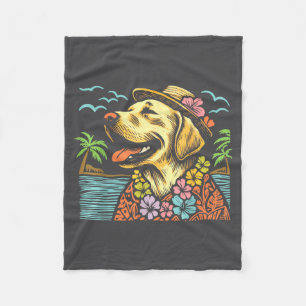 Labrador Retriever Floral Trocal Summer Vibes Hawa Fleece Blanket