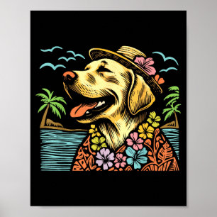 Labrador Retriever Floral Trocal Summer Vibes Hawa Poster