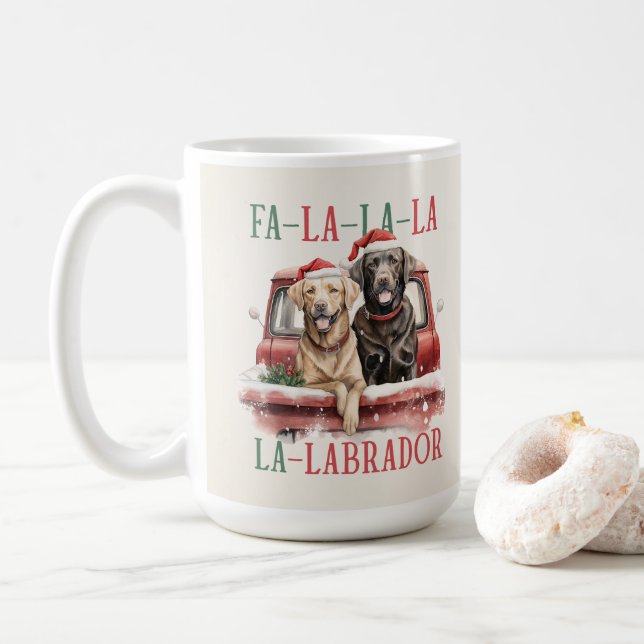 Labrador Retriever Funny Christmas Dog Coffee Mug (With Donut)