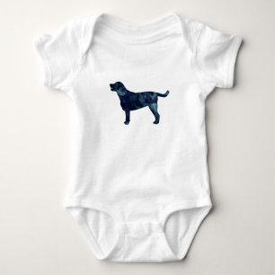 Labrador Retriever Geometric Pattern Silhouette Baby Bodysuit