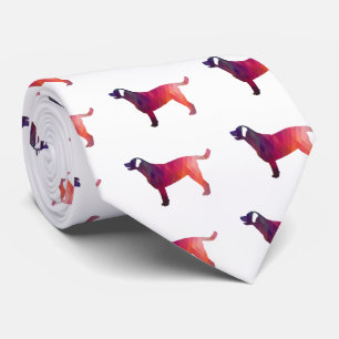 Labrador Retriever Geometric Pattern Silhouette Tie