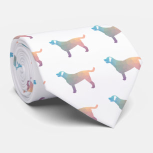 Labrador Retriever Geometric Pattern Silhouette Tie