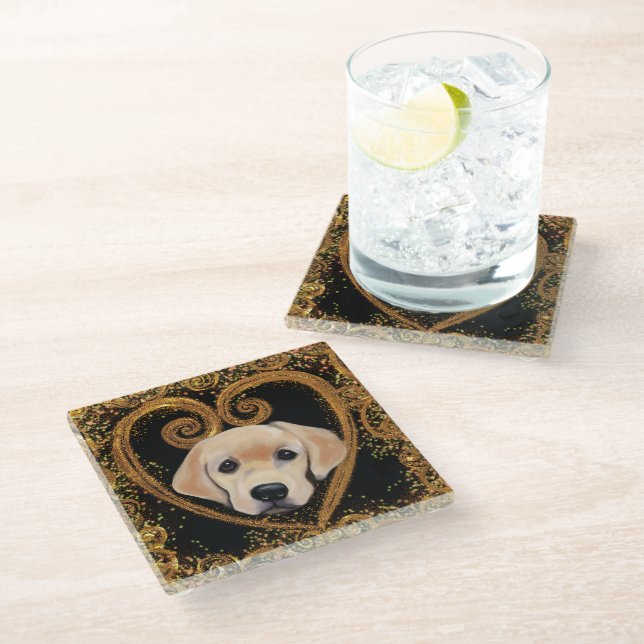 Labrador Retriever  Glass Coaster (Angled)