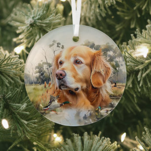 Labrador Retriever Glass Tree Decoration