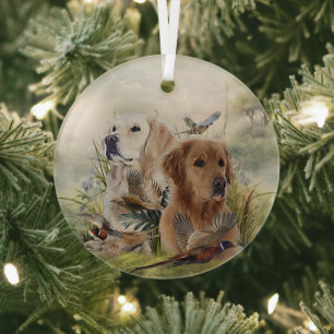 Labrador Retriever  Glass Tree Decoration