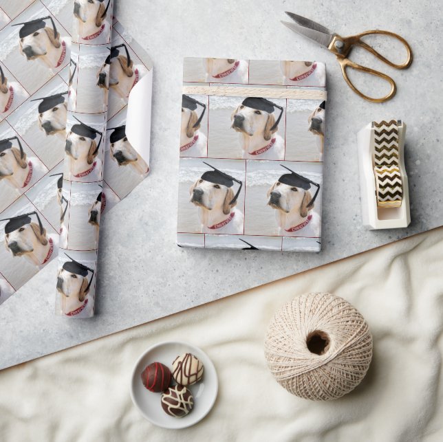 Labrador Retriever Graduate With Cap Wrapping Paper (Crafts)
