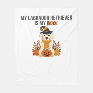 Labrador Retriever Halloween Dog  Funny Spooky Boo Fleece Blanket