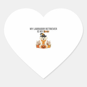 Labrador Retriever Halloween Dog  Funny Spooky Boo Heart Sticker