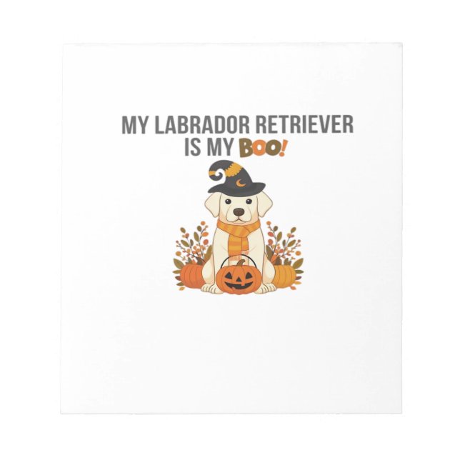 Labrador Retriever Halloween Dog  Funny Spooky Boo Notepad (Front)
