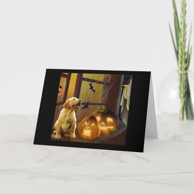 Labrador Retriever Halloween Puppy Card (Front)