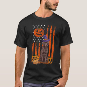 Labrador Retriever Halloween USA Flag Witch Hat Do T-Shirt