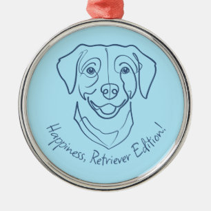 Labrador Retriever. Happiness, Retriever Edition! Metal Tree Decoration