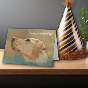 Labrador Retriever Happy Birthday Yellow Lab Dog Card