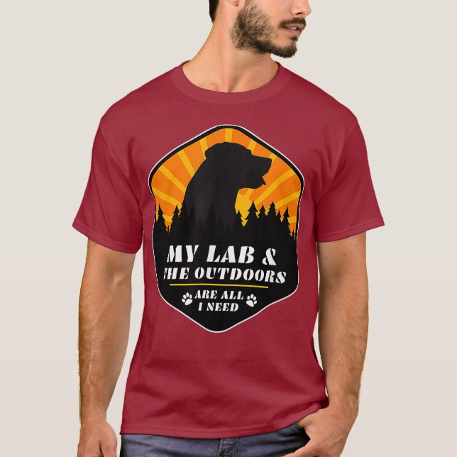 Labrador Retriever Hiking Tshirt for Lab Lovers (Front)