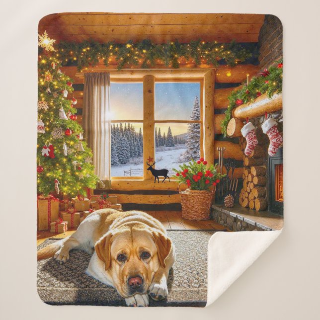 Labrador Retriever Holiday  Sherpa Blanket (Front)