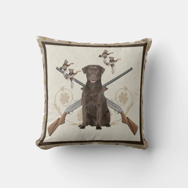 Labrador Retriever Hunts Cushion (Front)