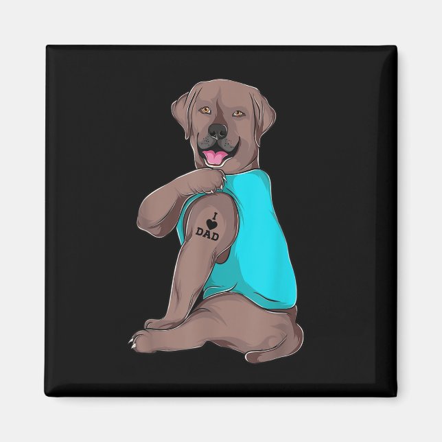 Labrador Retriever I Love Dad Tattoo Apparel, Dog  Magnet (Front)