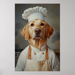 Labrador Retriever In Chefs Hat Poster, Pet Poster