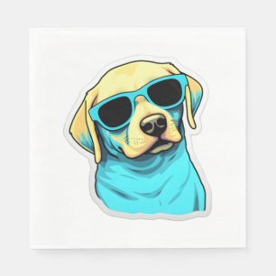 Labrador Retriever in Cool Sunglasses Classic T-Sh Napkin