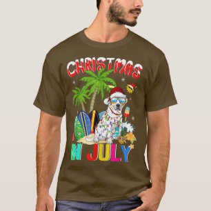 Labrador Retriever in Santa Hat Christmas In July  T-Shirt
