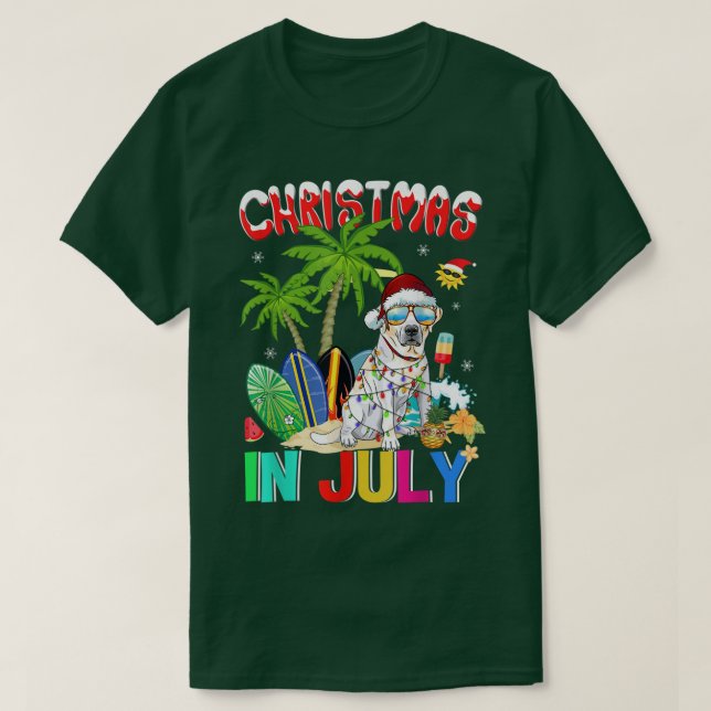 Labrador Retriever in Santa Hat Sunglasses Christm T-Shirt (Design Front)