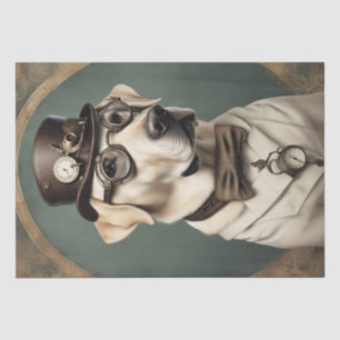Labrador Retriever in Steampunk style decoupage Tissue Paper