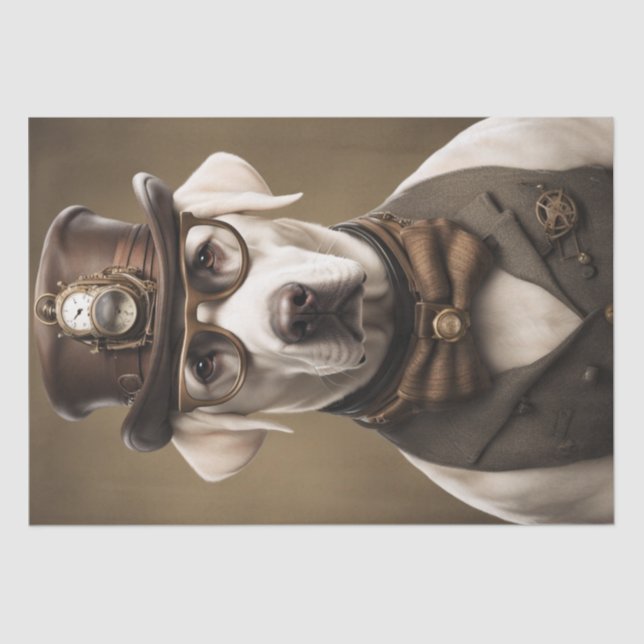 Labrador Retriever in Steampunk style decoupage Tissue Paper (Front)
