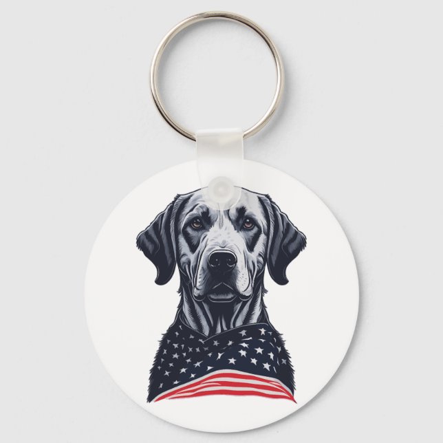 labrador retriever Independence Day Key Ring (Front)