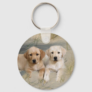 Labrador Retriever Keychain Pups On Beach