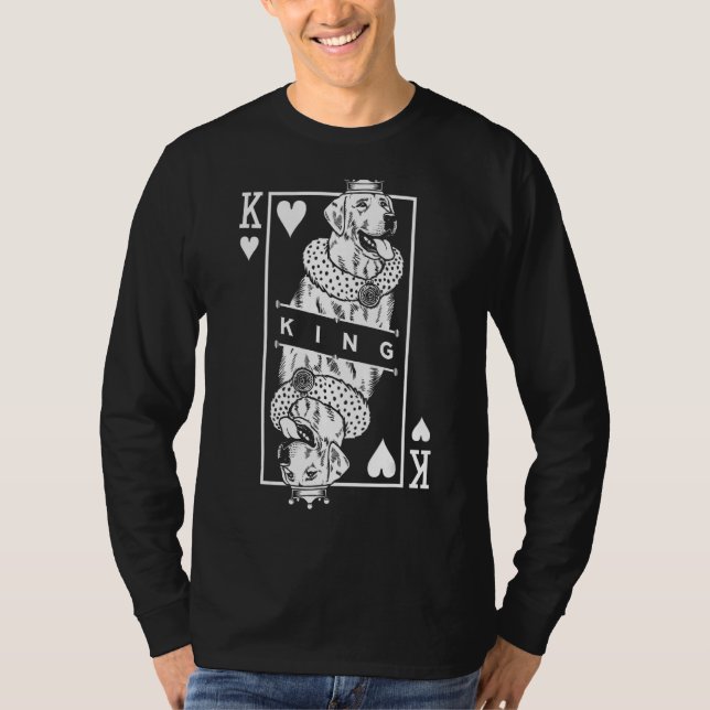 Labrador Retriever King Of Hearts Funny Lab Dog Po T-Shirt (Front)