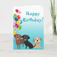 Labrador Retriever lab Animal with Balloons
