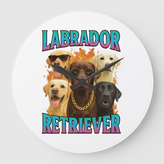 Labrador Retriever  Large Clock (Front)