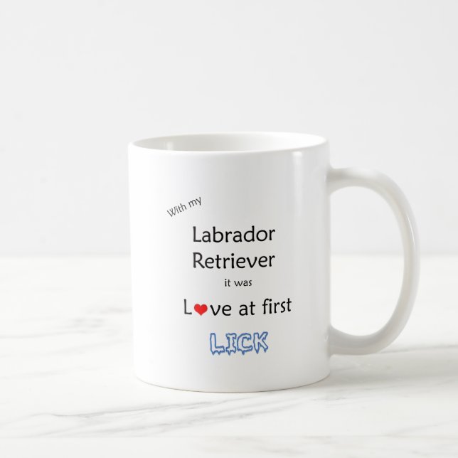 Labrador Retriever Love at First Lick Coffee Mug (Right)