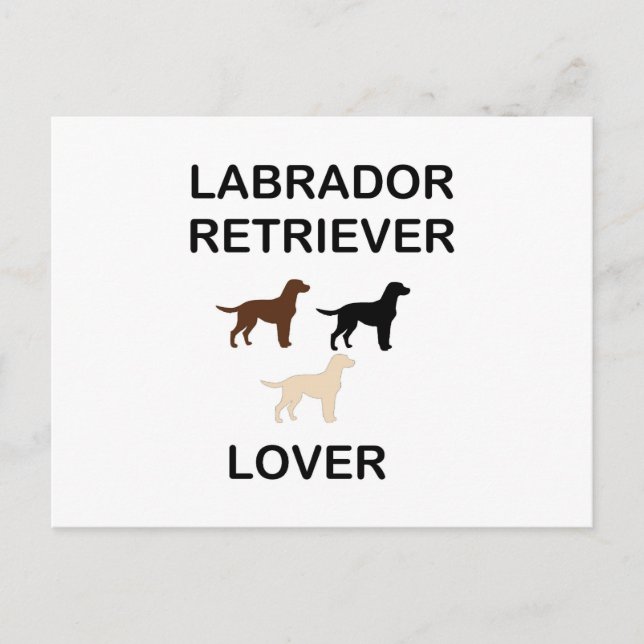labrador retriever lover all colours silhouettes holiday postcard (Front)