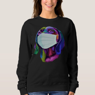 Labrador Retriever Mask Colourful Dog Pop Wearing Sweatshirt