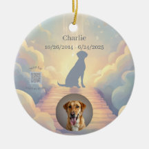 Labrador Retriever Memorial Ornament Rainbow