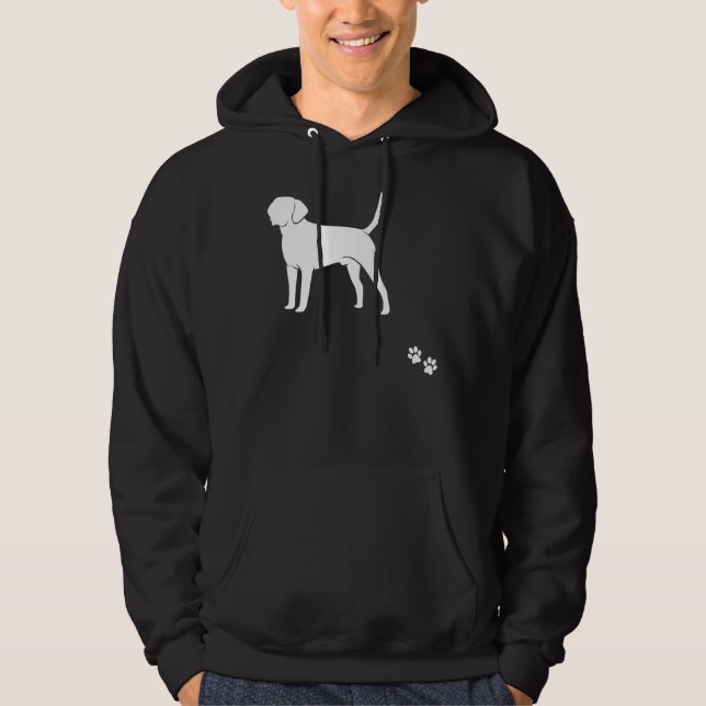 Labrador Retriever Minimalist Black And White Hoodie (Front)