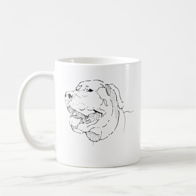 Labrador Retriever Mug, Dog Line Art Coffee Mug (Left)