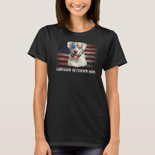 Labrador Retriever Mum American Dog Us Flag 4th Of T-Shirt