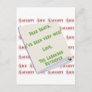 Labrador Retriever Naughty or Nice Holiday Postcard