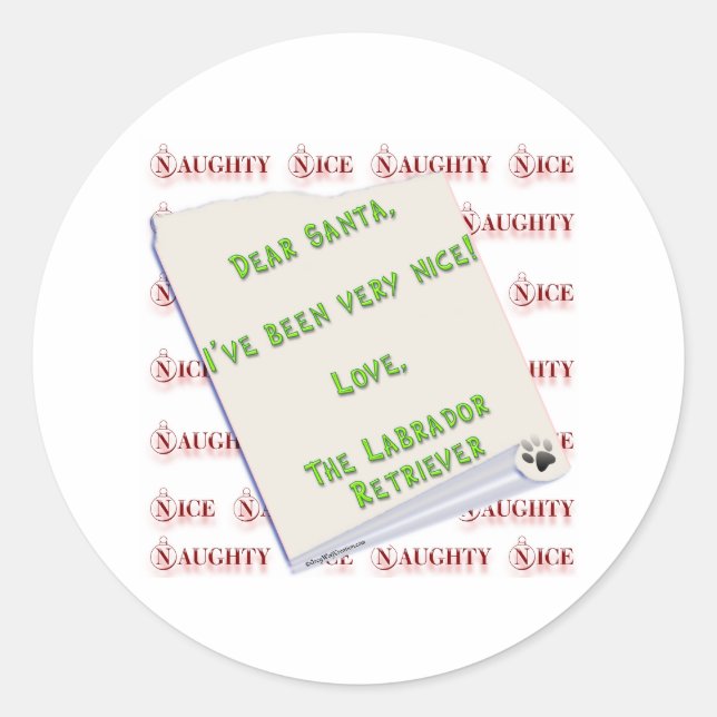Labrador Retriever Naughty or Nice - Sticker (Front)