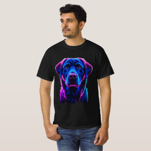 Labrador Retriever Neon Colour Portrait T-Shirt