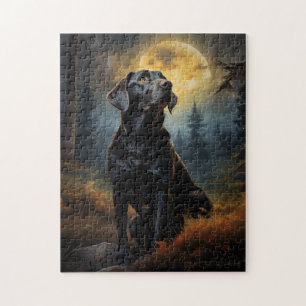 Labrador retriever on a moonlit night  jigsaw puzzle