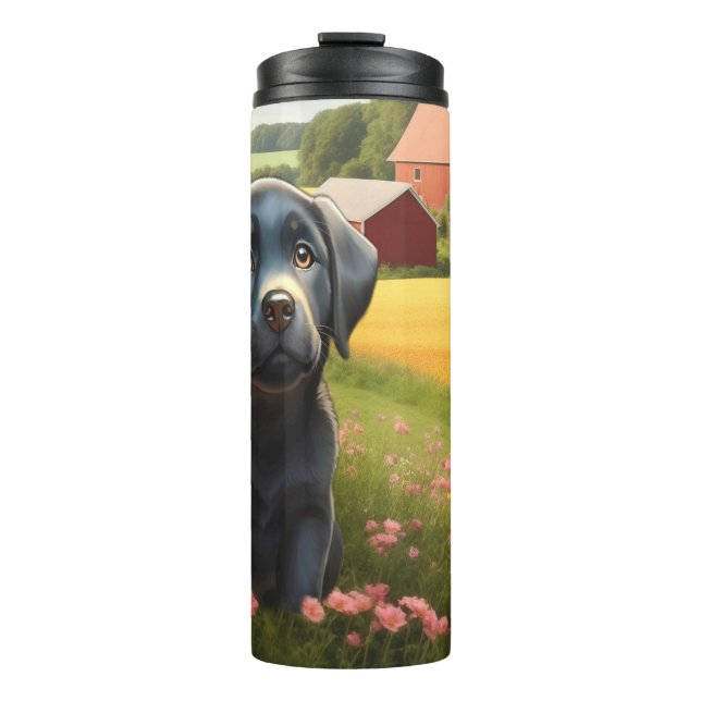 Labrador Retriever on Farm Thermal Tumbler (Front)