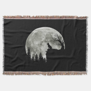 Labrador Retriever On Mountain Halloween Graphic Throw Blanket