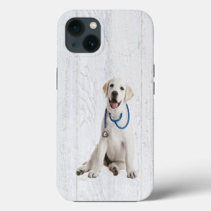 Labrador Retriever on Whitewashed Wood iPhone 13 Case