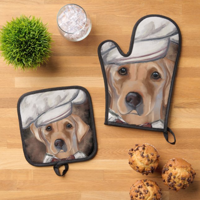 Labrador Retriever Oven Mitt & Pot Holder Set (Top Down)